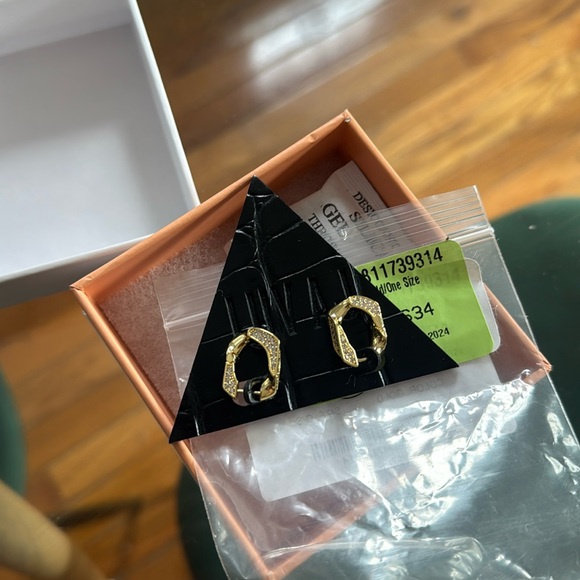 Luv AJ Pave Cuban Link Hoops - Picture 4 of 4